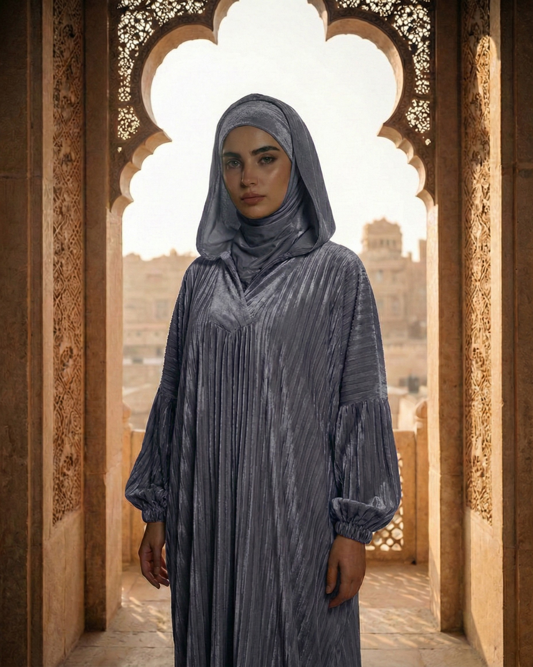 Pleated Katefa Esdal with Hood