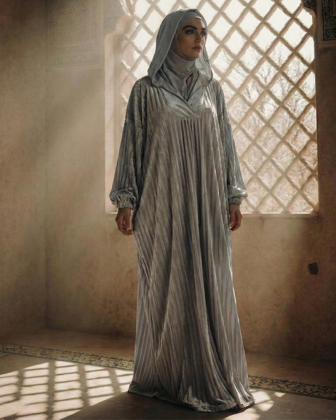 Pleated Katefa Esdal with Hood