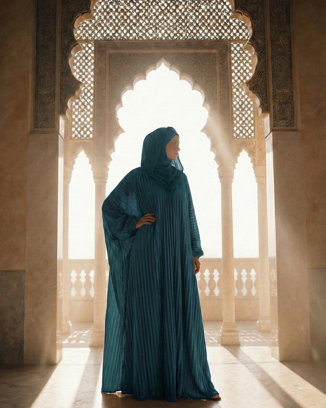 Pleated Katefa Esdal with Hood
