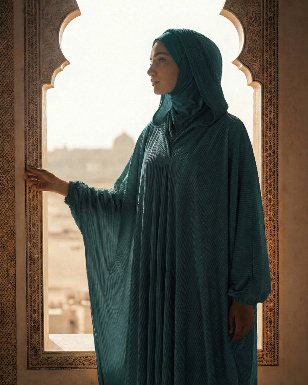 Pleated Katefa Esdal with Hood