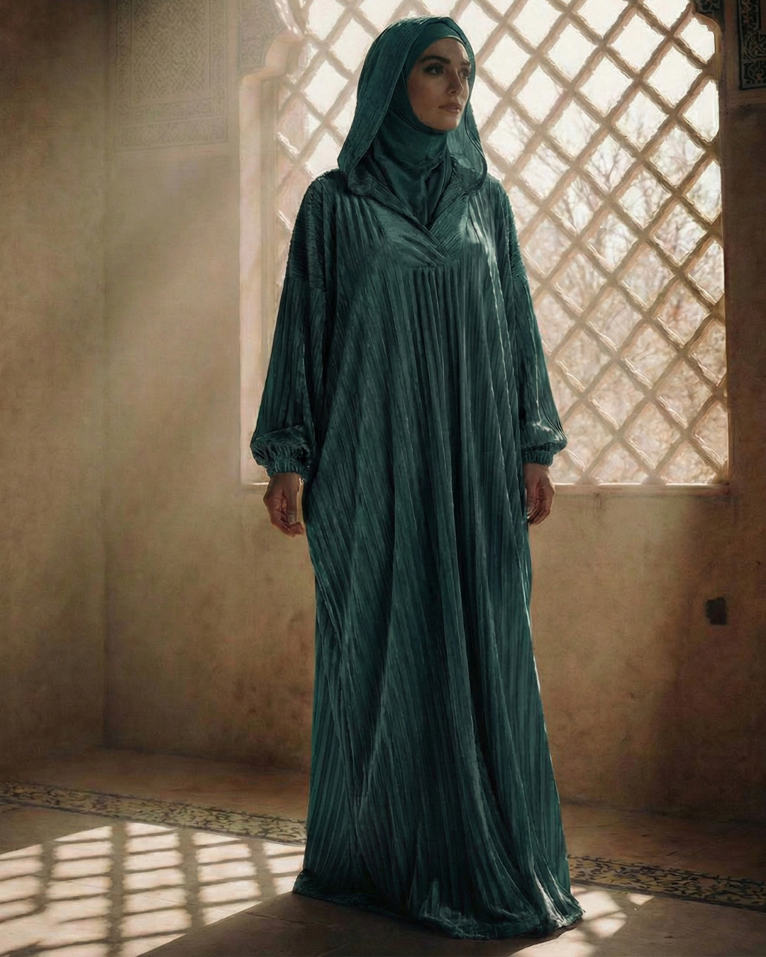 Pleated Katefa Esdal with Hood