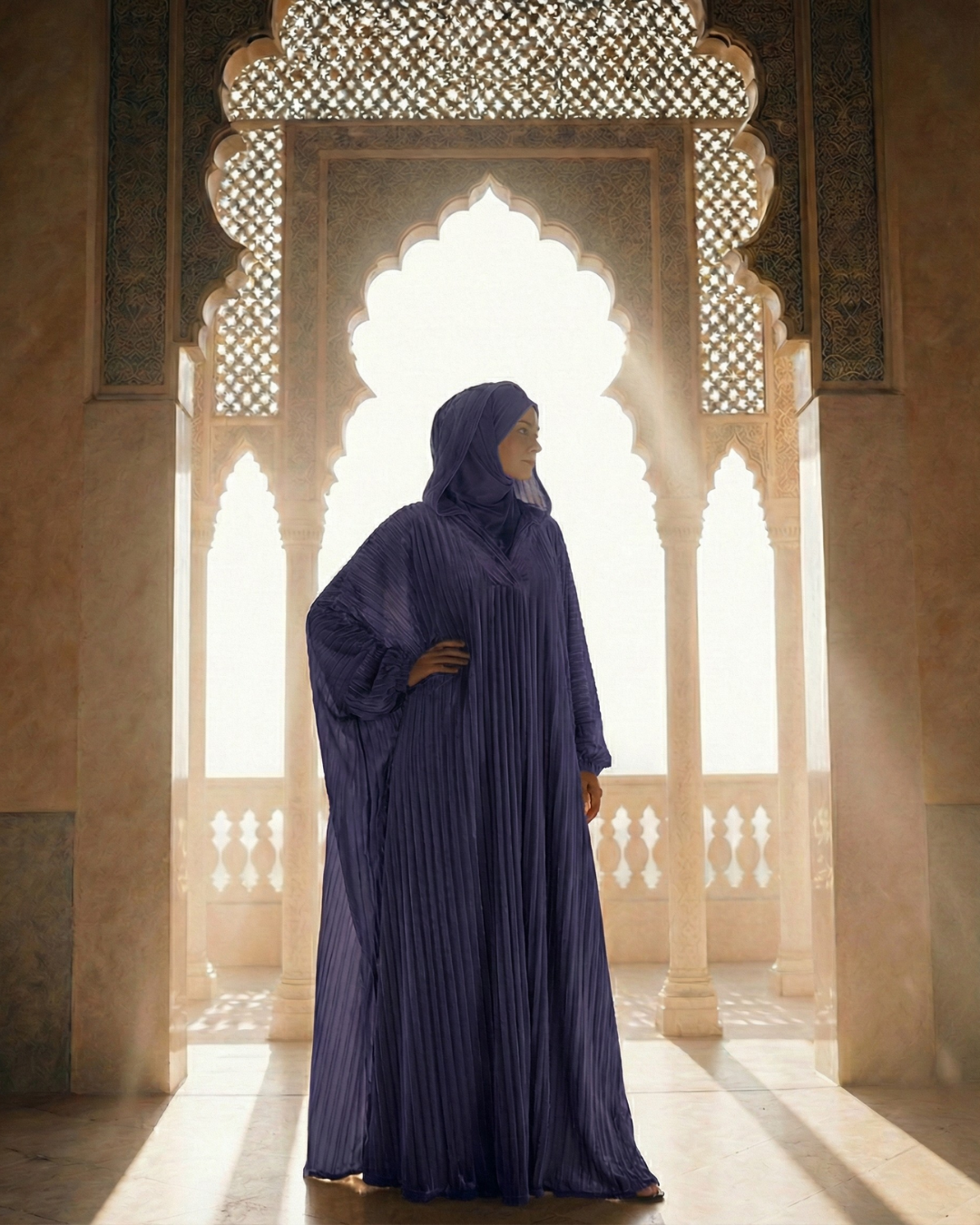 Pleated Katefa Esdal with Hood