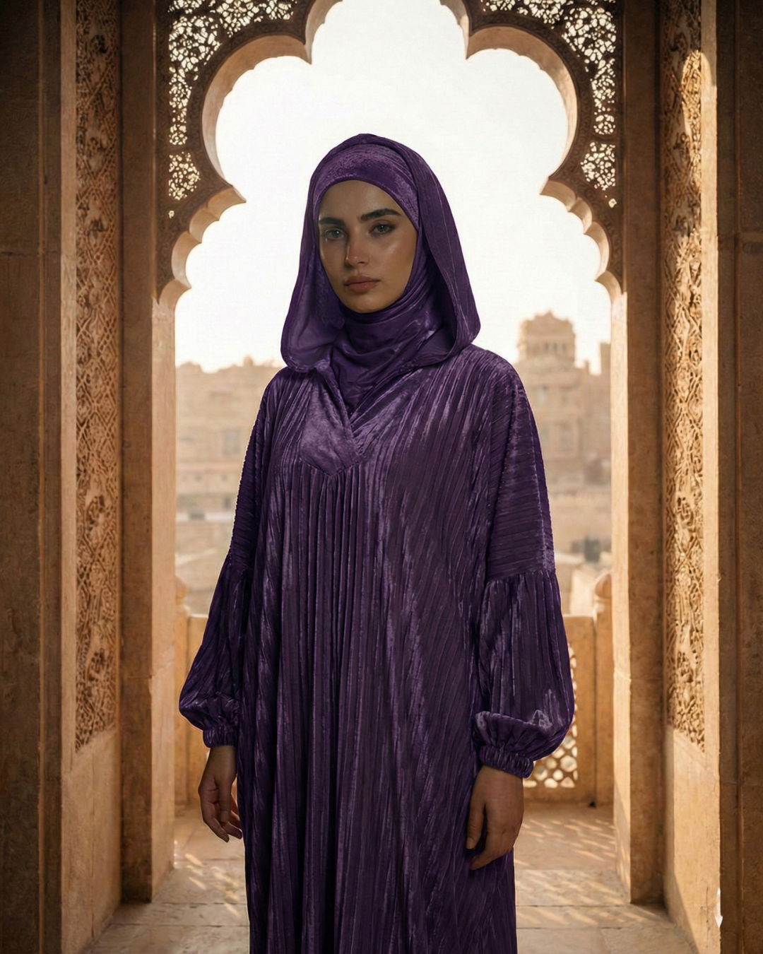 Pleated Katefa Esdal with Hood