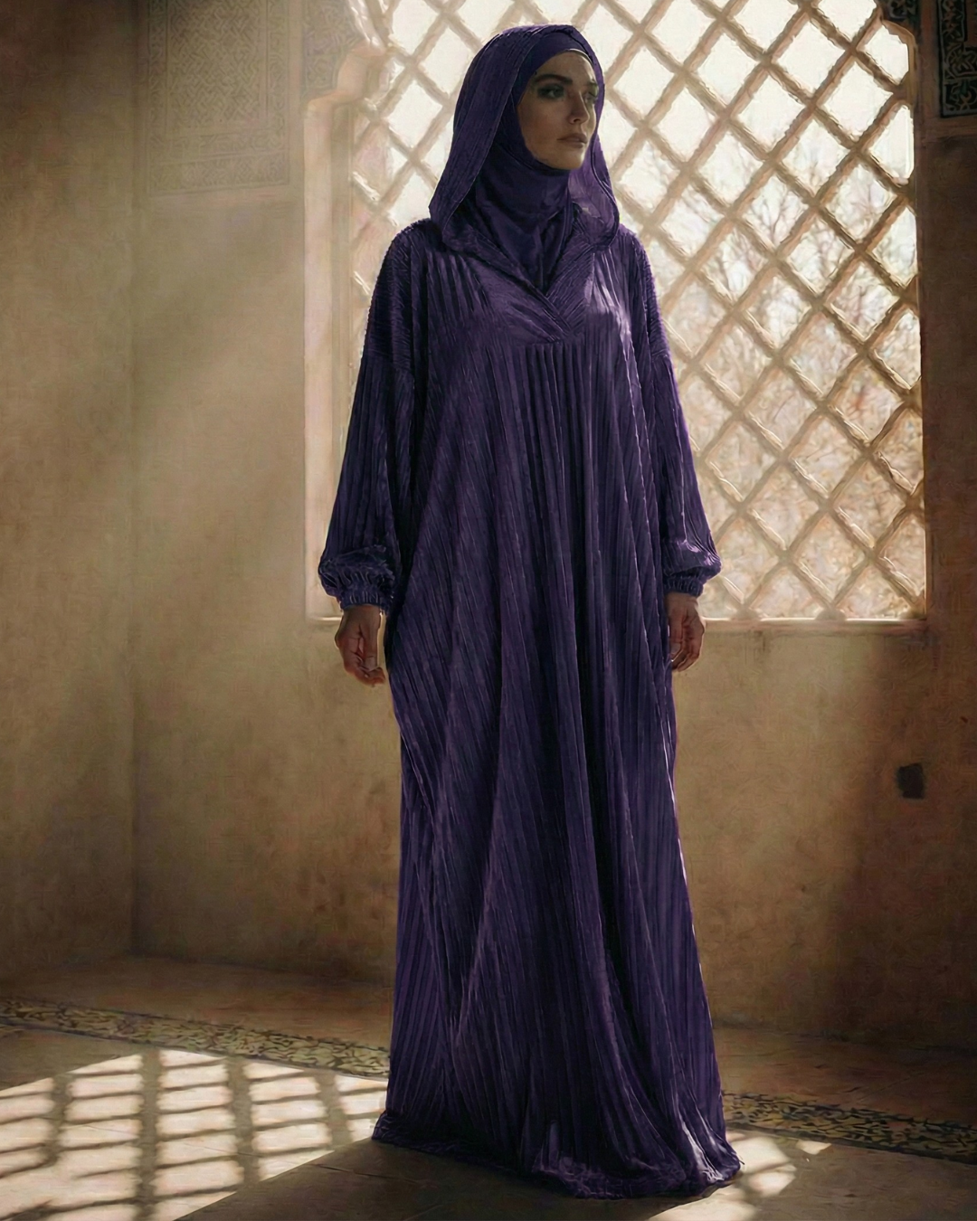 Pleated Katefa Esdal with Hood