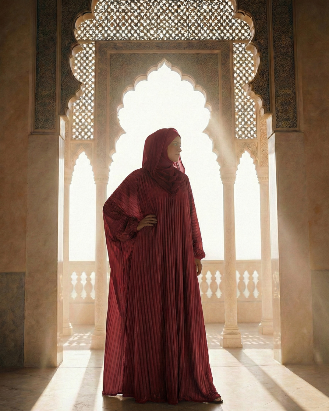 Pleated Katefa Esdal with Hood