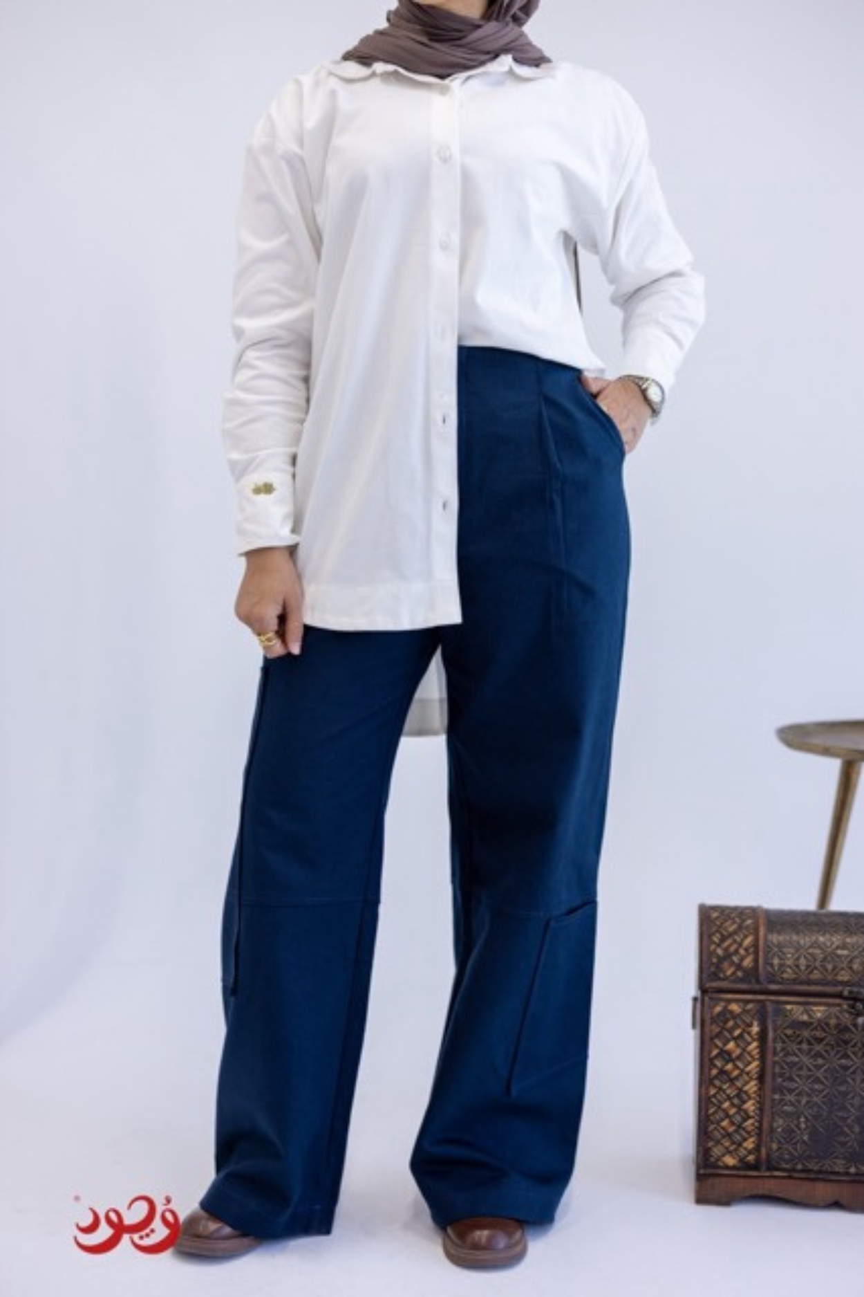 Navy Casual Women Pants
