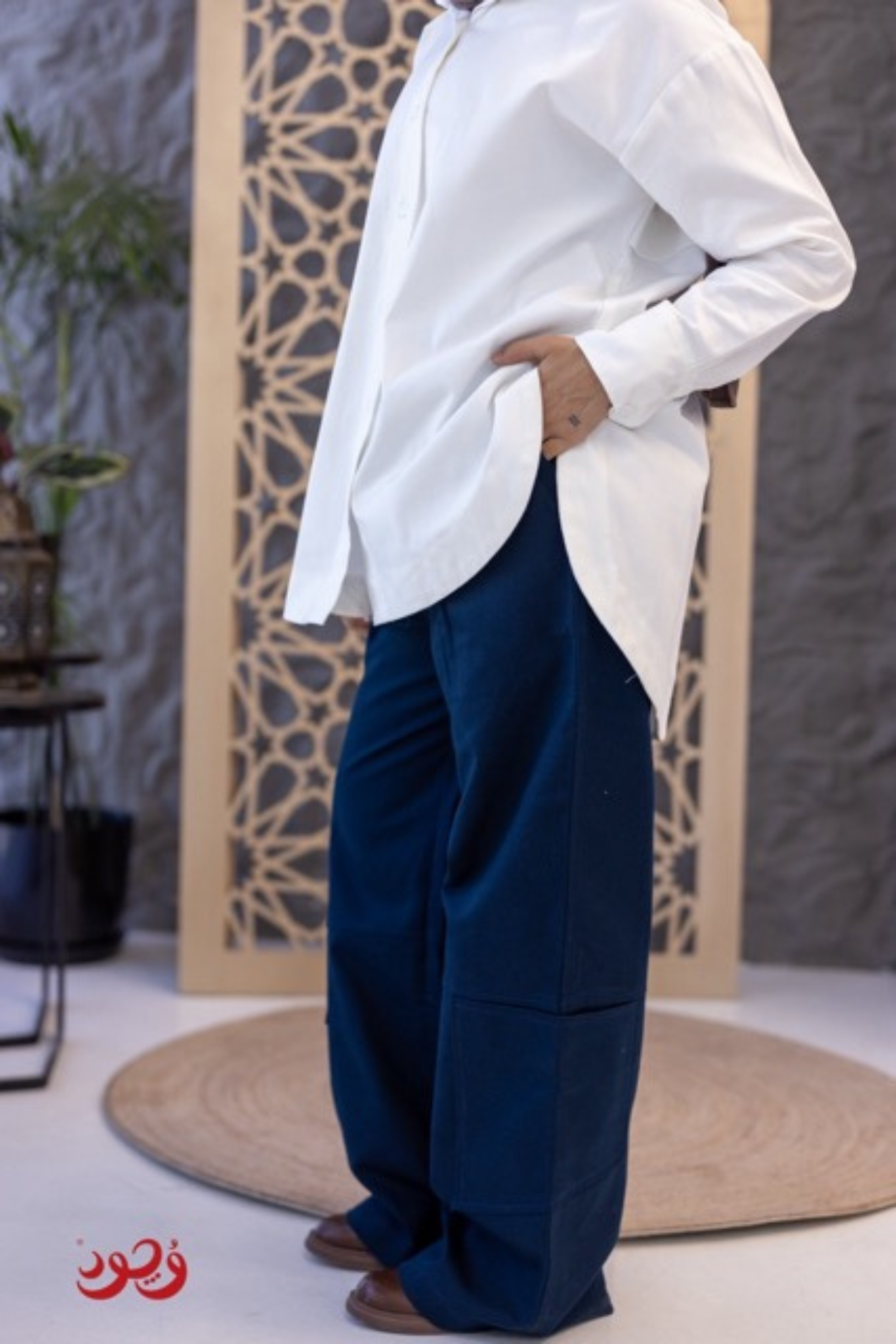 Navy Casual Women Pants