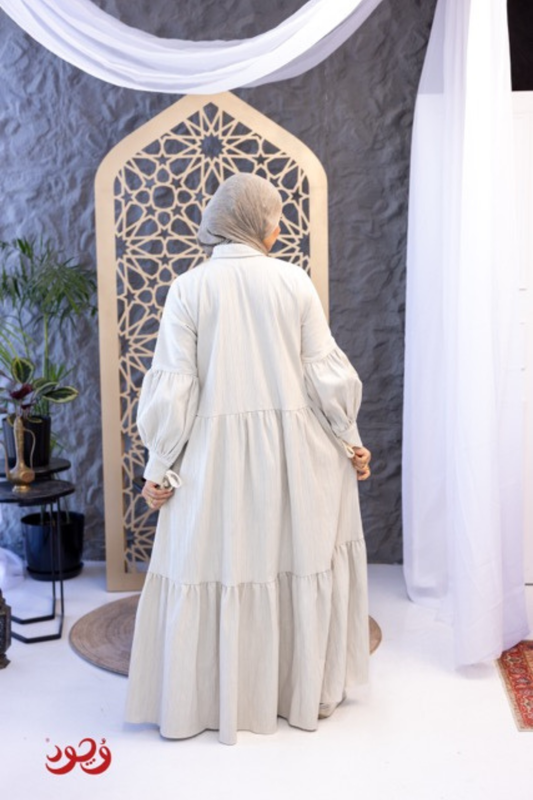 Beige Ruffled Women Dress