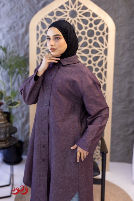 Dark Red Long Women Shirt