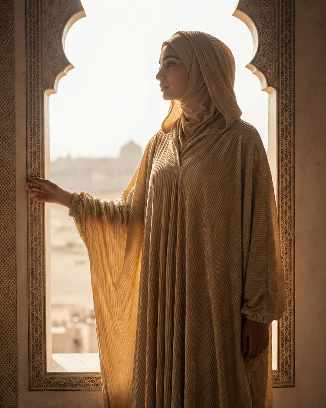 Pleated Katefa Esdal with Hood