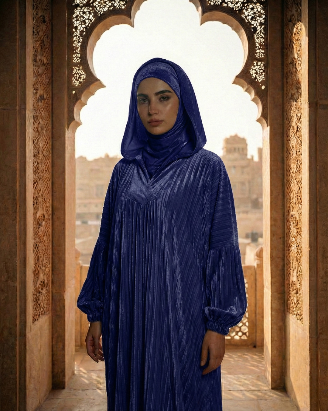 Pleated Katefa Esdal with Hood