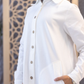 Long White Gabardine Blouse