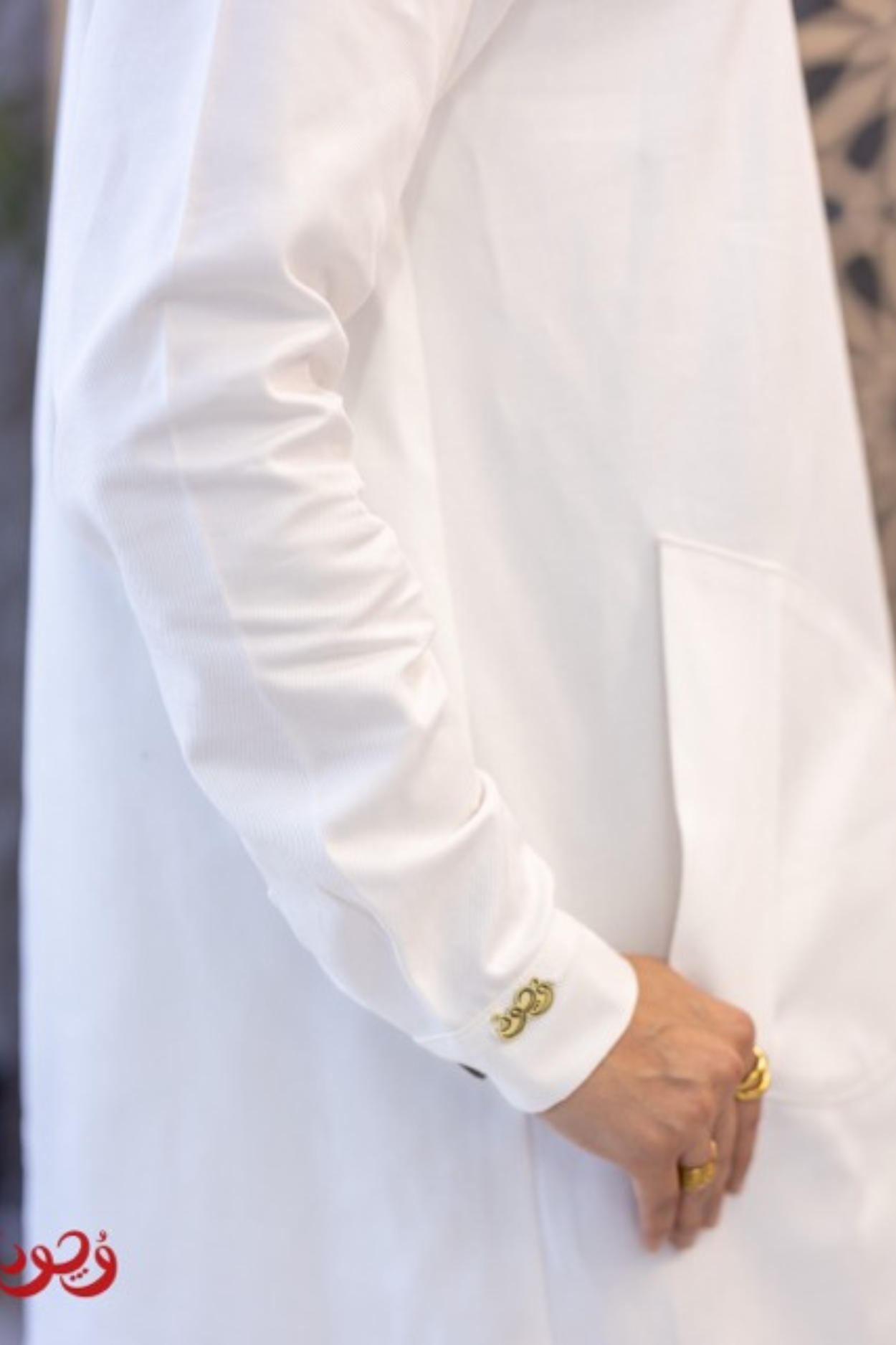 Long White Gabardine Blouse