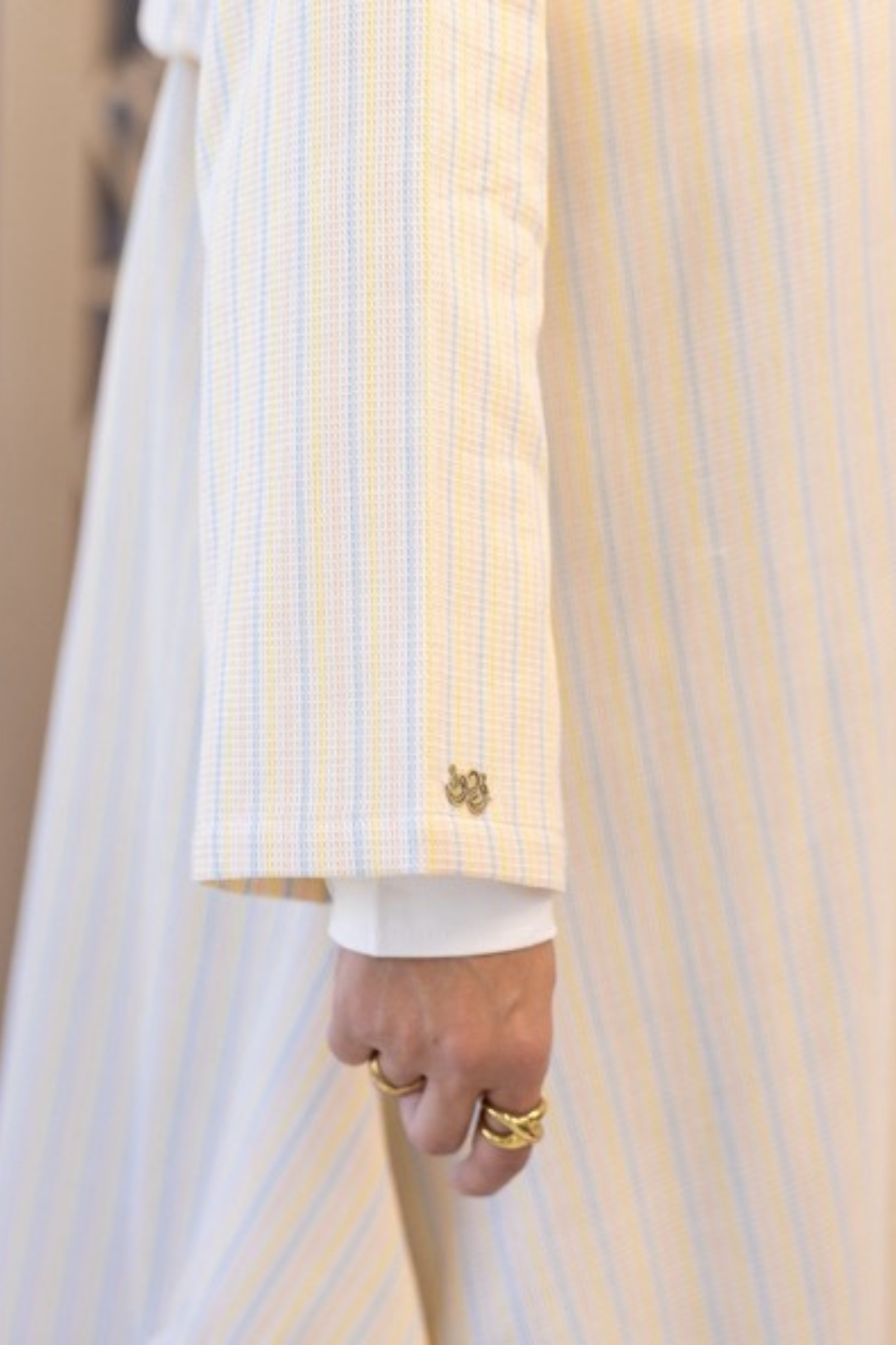 Belted Striped Cardigan