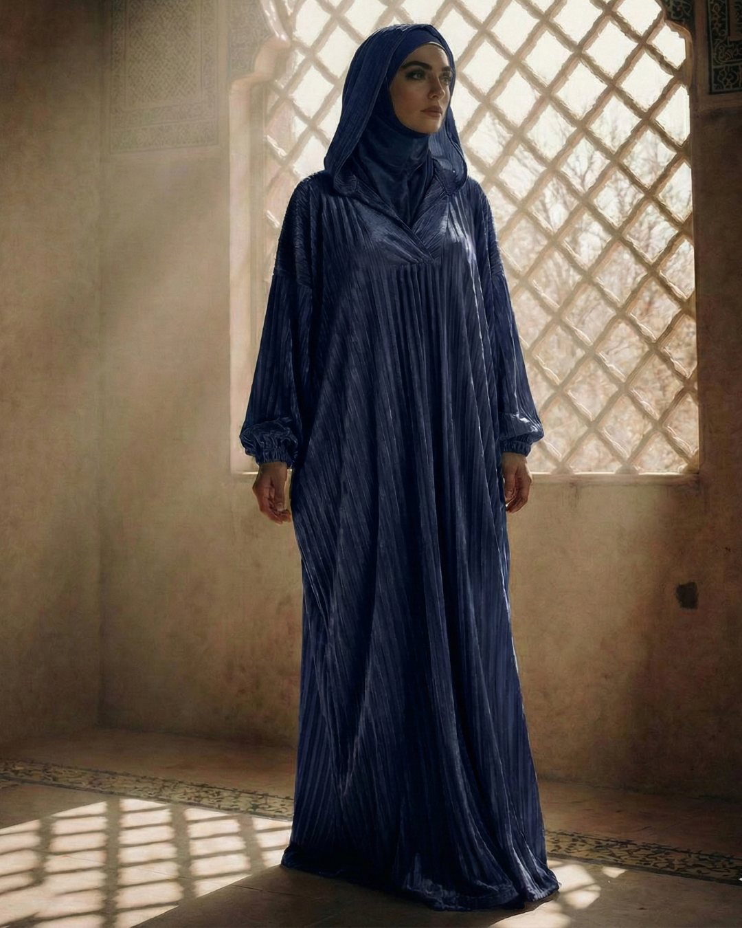 Pleated Katefa Esdal with Hood